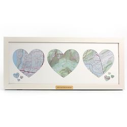 Personalized Our Family Memories Map Art Print in White