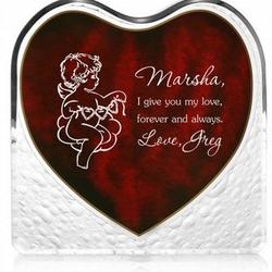 Angelic Heart Plaque with Inlaid Rosewood Finish