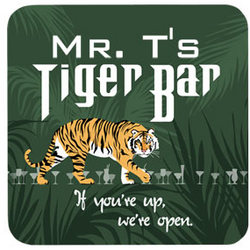 Personalized Tiger Bar Drink Coaster Set
