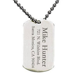 Engraved Nickel Dog Tag and Chain