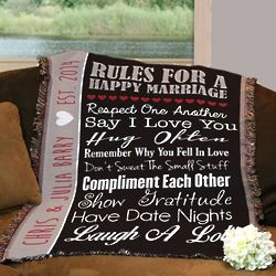 Personalized Wedding Throw Blanket