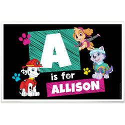 Paw Patrol Pups Kid's Name and Initial Placemat