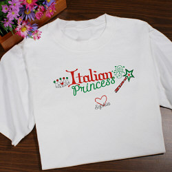 Personalized Italian Princess Youth T-Shirt