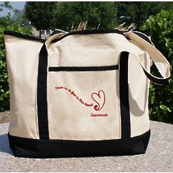 No Fear in This Heart Personalized Chemotherapy Tote Bag