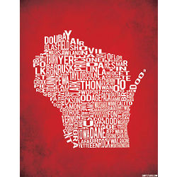 Wisconsin by County Art Print