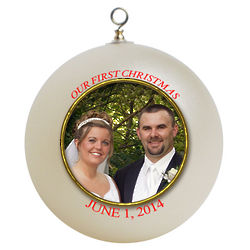 Pesonalized Our First Christmas Photo Ornament