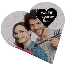 Custom Photo We Fit Together Message Heart Puzzle