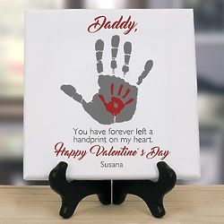 Personalized Handprints on Our Hearts Valentine's Tabletop Print