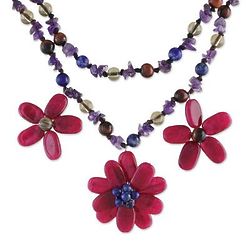 Floral Evening Multi-Gemstone Necklace