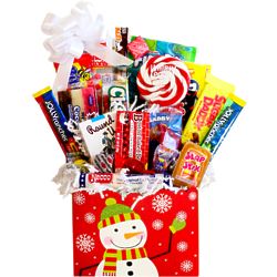 Snowflake Snowman Christmas Retro Candy Gift Basket