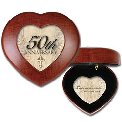 50th Anniversary Cross Heart Music Box