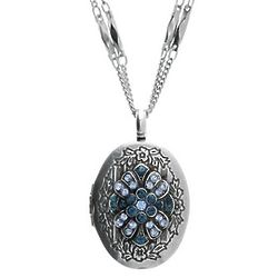 Queenship of Mary Swarovski Crystal Locket Necklace