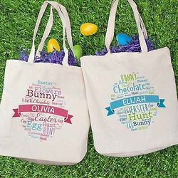Personalized Easter Egg Word-Art Tote Bag