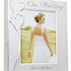 Personalized Crystal Studded Silver Wedding/Anniversary Album