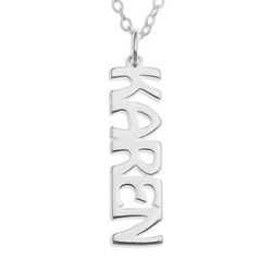Vertical Name Sterling Silver Necklace