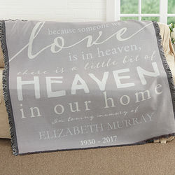 Personalized Heaven In Our Home Memorial Woven Throw Blanket