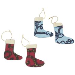 4 Little Cotton Stockings Ornaments