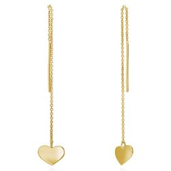 Gold-Plated Sterling Silver Heart Threader Earrings