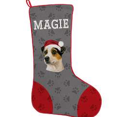 Personalized Jack Russell Pawprints Design Christmas Stocking
