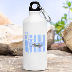 Personalized God Bless Blue Water Bottle