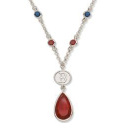 Crystal Necklace with Boston Red Sox Logo Charm