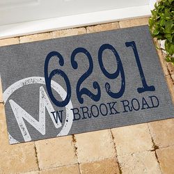 Personalized Initial and Address Stamped Recycled Rubber Doormat