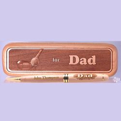 Engraved Maple Pen and Box for a Golfing Dad