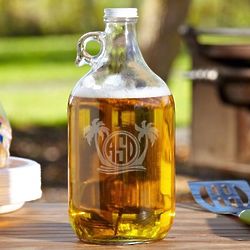 Island Breeze Personalized Clear Glass Beer Growler