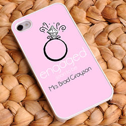 Personalized Engaged Ring Pink iPhone Case