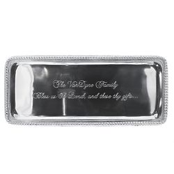 Personalized Bless Us, O Lord Beaded Edge Tray