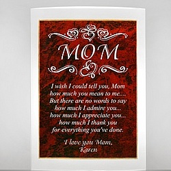 Mom Gift Plaque with Poetry Inscription