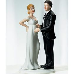 Expecting Bridal Couple Wedding Cake Topper