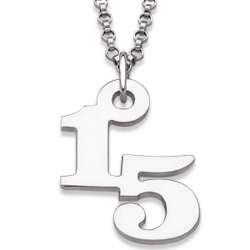 Sterling Silver Personalized Staggered Number Necklace