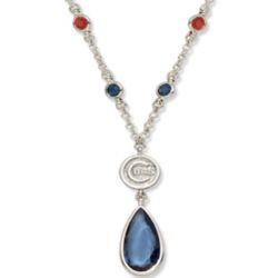 Crystal Necklace with Chicago Cubs Logo Charm