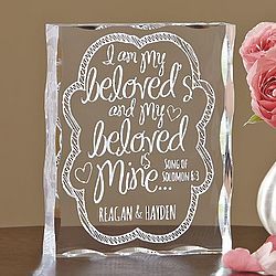 Personalized I Am My Beloved's Acrylic Block