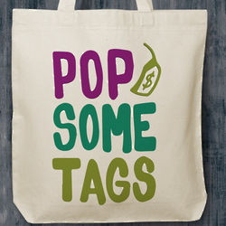 Poppin' Tags Small Canvas Tote
