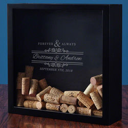Personalized Forever & Always Wine Cork Shadow Box