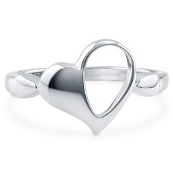 Love and Grace Sterling Silver Open Heart Ring