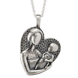 Handcrafted Sterling Silver Mother and Child Pendant