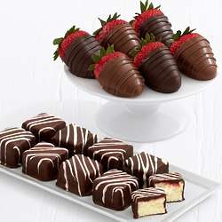 9 Cheesecake Bites & 6 Belgian Chocolate Strawberries Gift Box