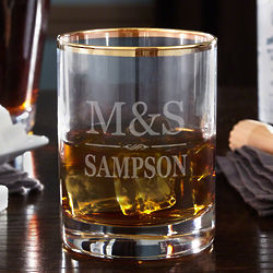 Personalized Brighton Gold Rimmed Tumbler Glass