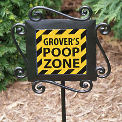 Personalized Doggy Poop Zone Garden Stake
