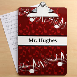 Music Teacher Musical Note Personalized Clipboard