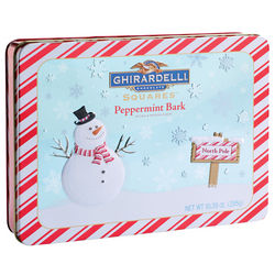 Peppermint Bark Square Chocolates Rectangle Gift Tin
