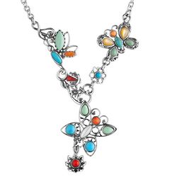 Flower Station Sterling Silver Butterfly Necklace