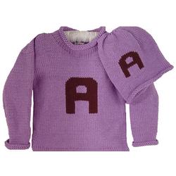 Personalized Letter Sweater and Hat Set