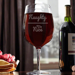 Naughty or Nice Extra Large Wine Glass