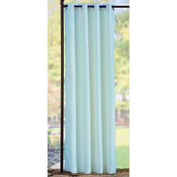 Sky Blue Grommet-Top Semi-Opaque Outdoor Curtain Panel