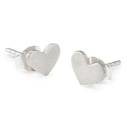 Handcrafted Recycled Sterling Silver Heart Earrings
