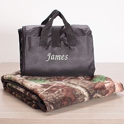 Embroidered Camo Blanket Tote